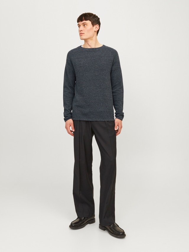 Jack & Jones Rundhalspullover »JJEHILL KNIT CREW NECK NOOS« Baumwolle, regular fit