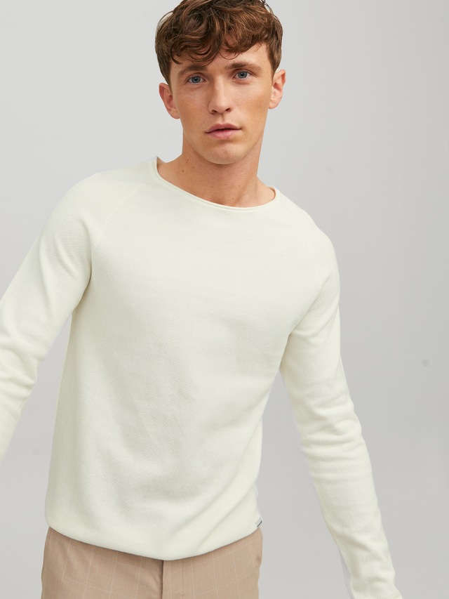 Jack & Jones Rundhalspullover »JJEHILL KNIT CREW NECK NOOS« Baumwolle, regular fit