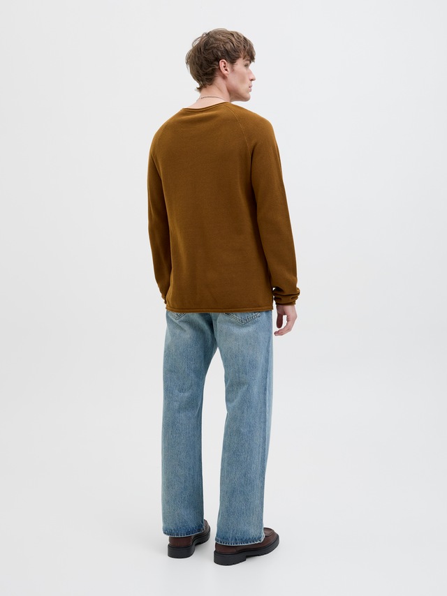 Jack & Jones Rundhalspullover »JJEHILL KNIT CREW NECK NOOS« Baumwolle, regular fit