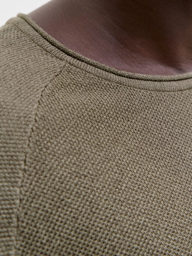 Jack & Jones Rundhalspullover »JJEHILL KNIT CREW NECK NOOS« Baumwolle, regular fit