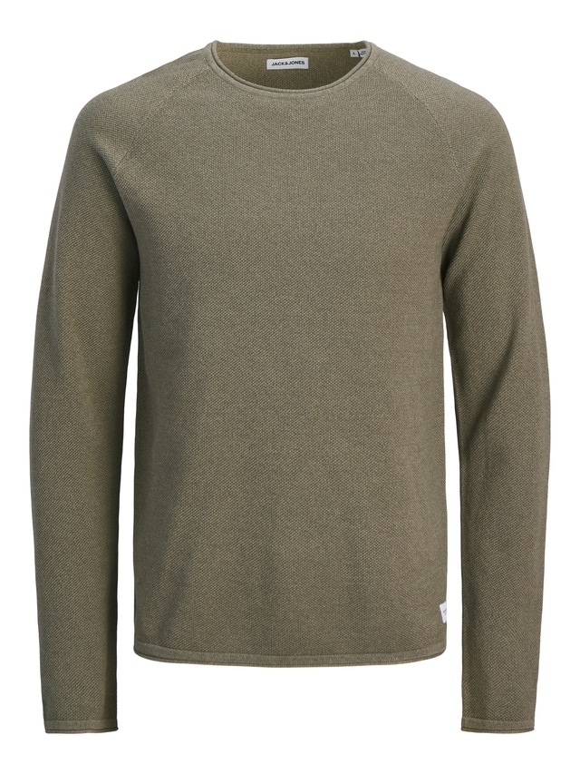 Jack & Jones Rundhalspullover »JJEHILL KNIT CREW NECK NOOS« Baumwolle, regular fit