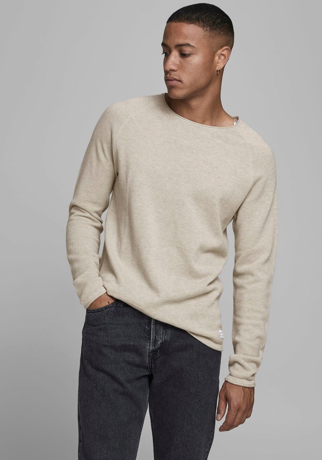 Jack & Jones Rundhalspullover »JJEHILL KNIT CREW NECK NOOS« Baumwolle, regular fit