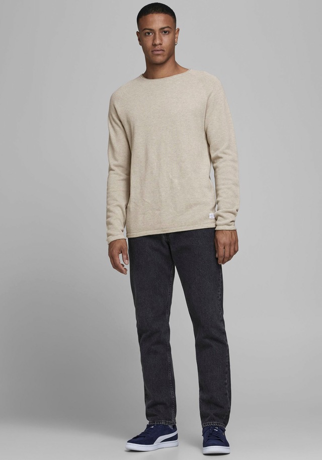 Jack & Jones Rundhalspullover »JJEHILL KNIT CREW NECK NOOS« Baumwolle, regular fit