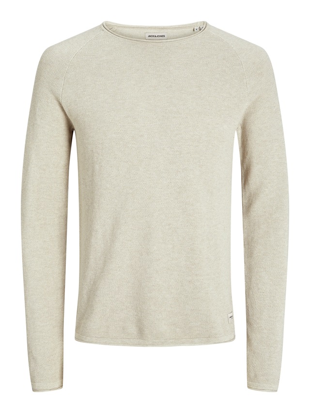 Jack & Jones Rundhalspullover »JJEHILL KNIT CREW NECK NOOS« Baumwolle, regular fit