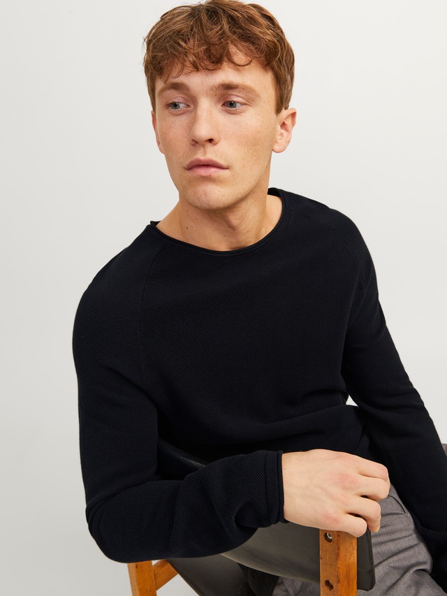 Jack & Jones Rundhalspullover »JJEHILL KNIT CREW NECK NOOS« Baumwolle, regular fit