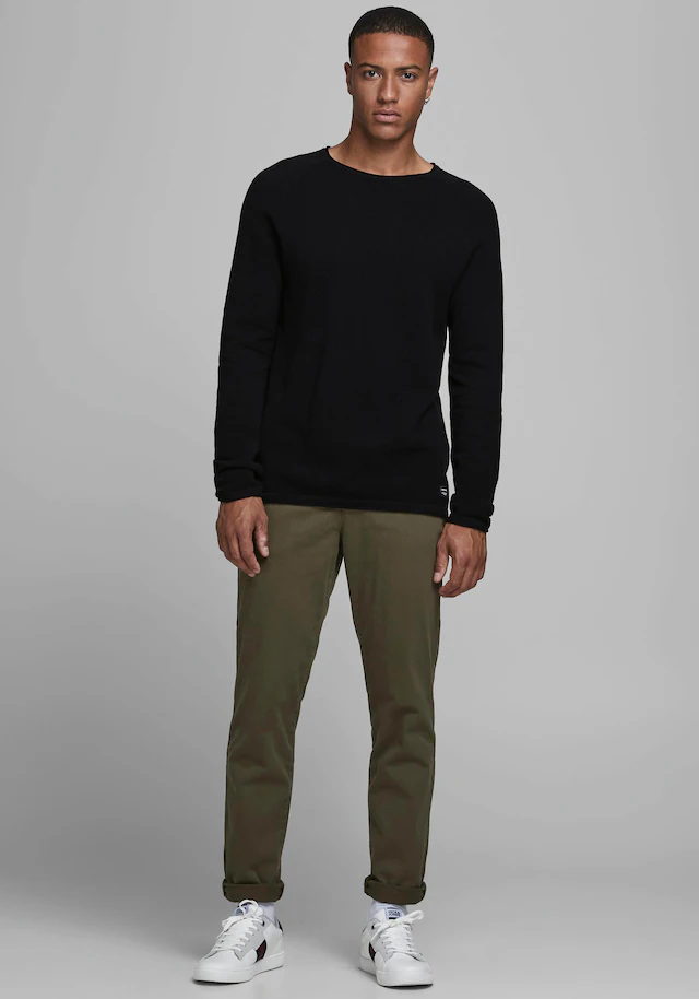 Jack & Jones Rundhalspullover »JJEHILL KNIT CREW NECK NOOS« Baumwolle, regular fit