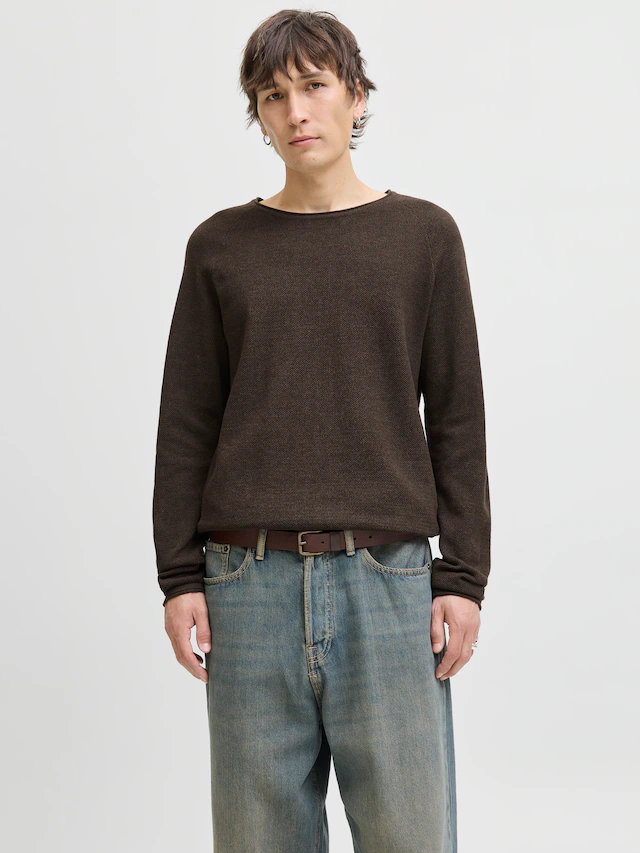 Jack & Jones Rundhalspullover »JJEHILL KNIT CREW NECK NOOS« Baumwolle, regular fit