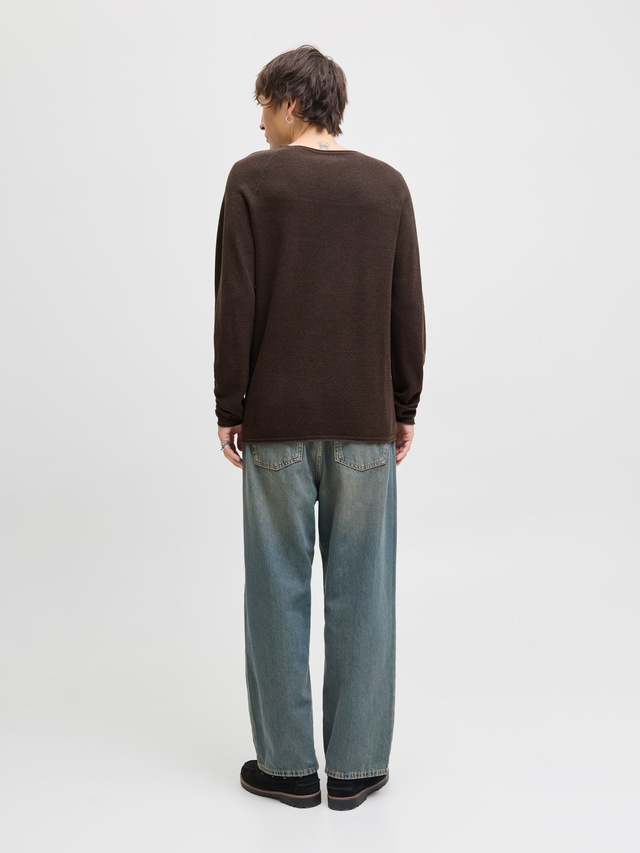 Jack & Jones Rundhalspullover »JJEHILL KNIT CREW NECK NOOS« Baumwolle, regular fit