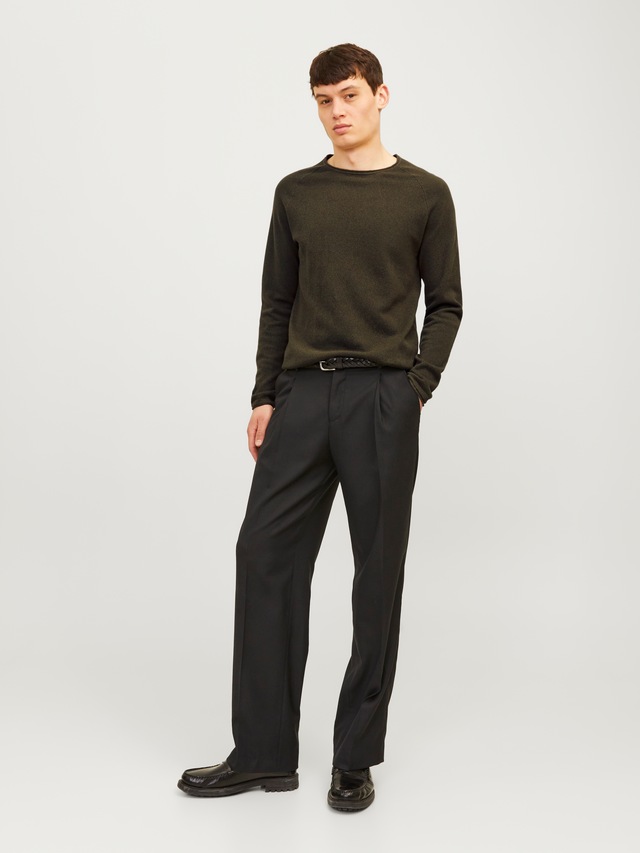 Jack & Jones Rundhalspullover »JJEHILL KNIT CREW NECK NOOS« Baumwolle, regular fit