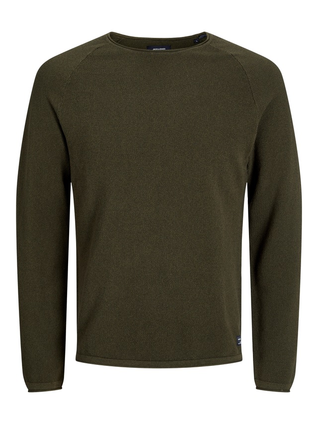 Jack & Jones Rundhalspullover »JJEHILL KNIT CREW NECK NOOS« Baumwolle, regular fit