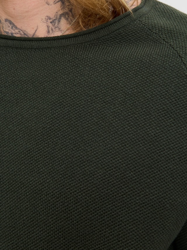 Jack & Jones Rundhalspullover »JJEHILL KNIT CREW NECK NOOS« Baumwolle, regular fit
