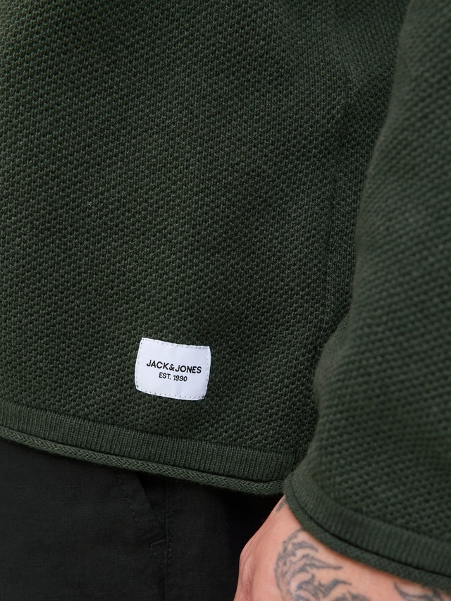 Jack & Jones Rundhalspullover »JJEHILL KNIT CREW NECK NOOS« Baumwolle, regular fit