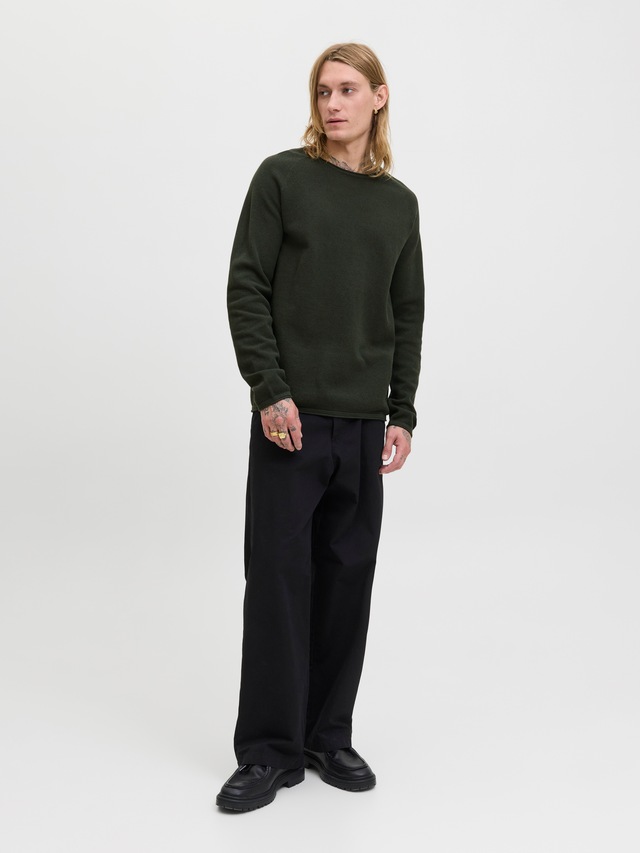 Jack & Jones Rundhalspullover »JJEHILL KNIT CREW NECK NOOS« Baumwolle, regular fit