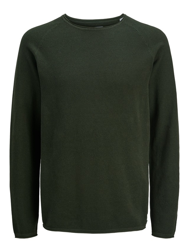 Jack & Jones Rundhalspullover »JJEHILL KNIT CREW NECK NOOS« Baumwolle, regular fit