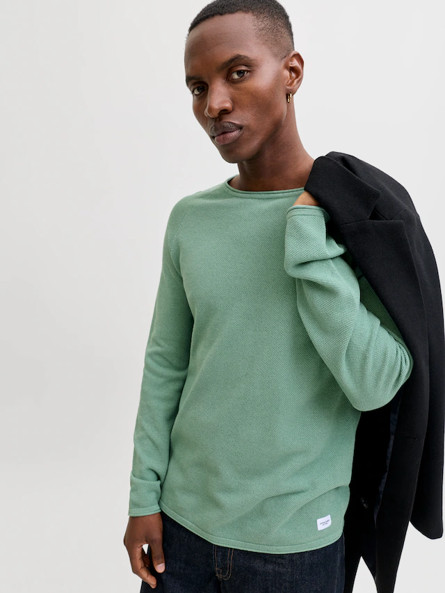 Jack & Jones Rundhalspullover »JJEHILL KNIT CREW NECK NOOS« Baumwolle, regular fit