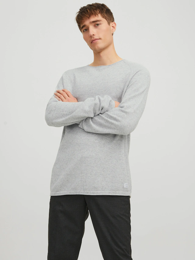 Jack & Jones Rundhalspullover »JJEHILL KNIT CREW NECK NOOS« Baumwolle, regular fit