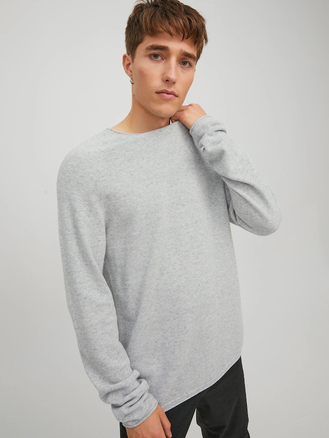 Jack & Jones Rundhalspullover »JJEHILL KNIT CREW NECK NOOS« Baumwolle, regular fit