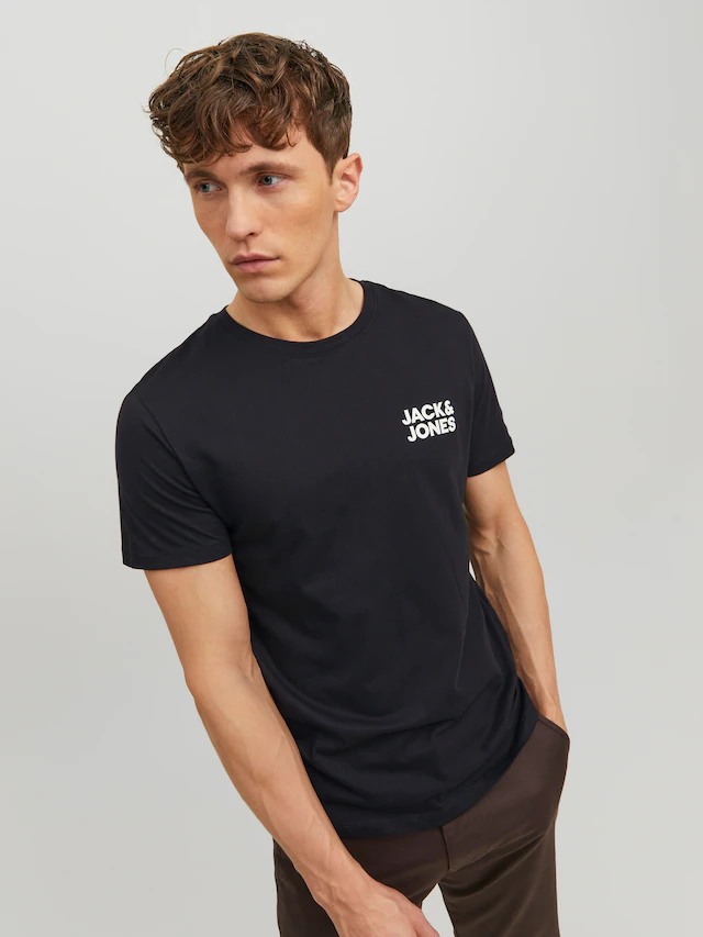 Jack & Jones T-Shirt »JJECORP Herren-Tee mit figurbetonter Silhouette« bedruckt, modisch, schmal, Baumwolle, Rundhals
