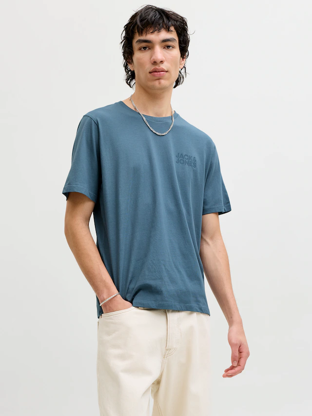 Jack & Jones T-Shirt »JJECORP Herren-Tee mit figurbetonter Silhouette« bedruckt, modisch, schmal, Baumwolle, Rundhals