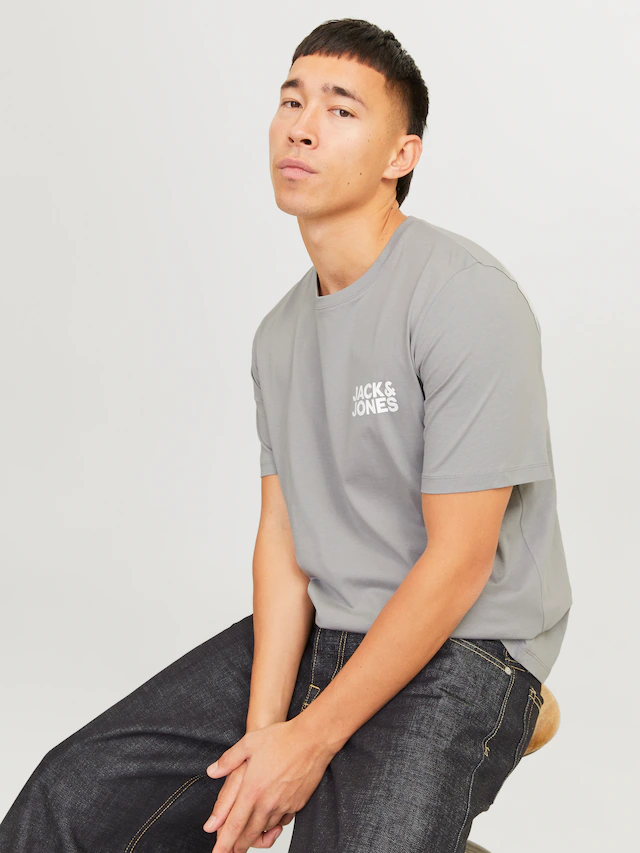 Jack & Jones T-Shirt »JJECORP Herren-Tee mit figurbetonter Silhouette« bedruckt, modisch, schmal, Baumwolle, Rundhals