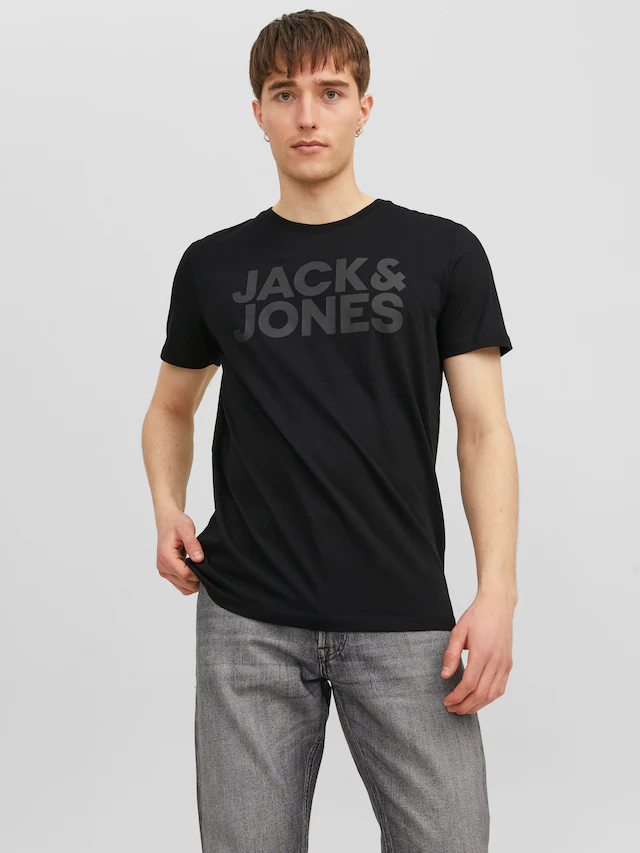 Jack & Jones T-Shirt »JJECORP Herren-Tee mit figurbetonter Silhouette« bedruckt, modisch, schmal, Baumwolle, Rundhals