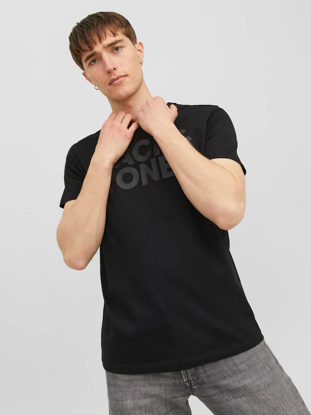 Jack & Jones T-Shirt »JJECORP Herren-Tee mit figurbetonter Silhouette« bedruckt, modisch, schmal, Baumwolle, Rundhals