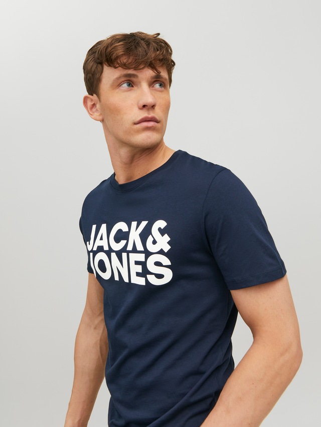 Jack & Jones T-Shirt »JJECORP Herren-Tee mit figurbetonter Silhouette« bedruckt, modisch, schmal, Baumwolle, Rundhals