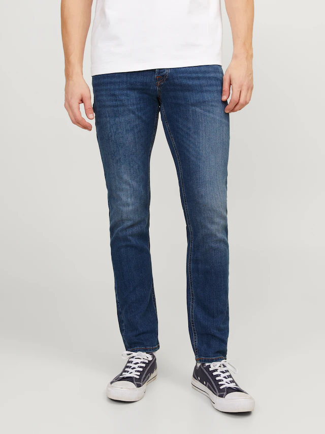 Jack & Jones Slim-fit-Jeans »JJITIM mit Waschung und praktischen Taschen« Abriebeffekte, modisch, slim fit, Denim