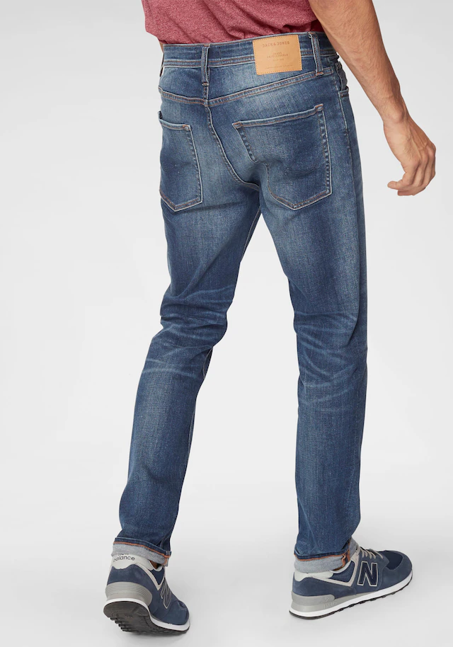 Jack & Jones Slim-fit-Jeans »JJITIM mit Waschung und praktischen Taschen« Abriebeffekte, modisch, slim fit, Denim