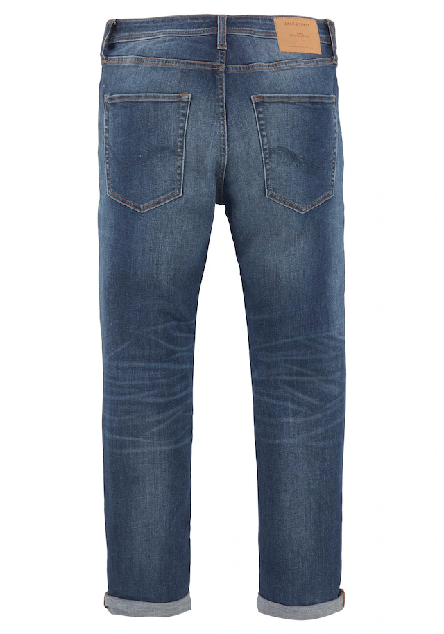 Jack & Jones Slim-fit-Jeans »JJITIM mit Waschung und praktischen Taschen« Abriebeffekte, modisch, slim fit, Denim
