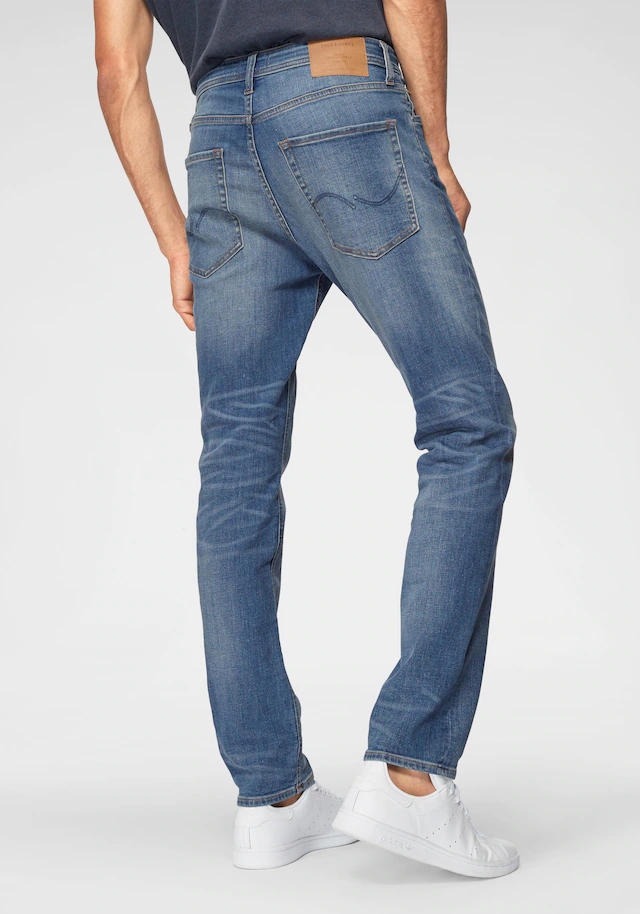 Jack & Jones Slim-fit-Jeans »JJITIM mit Waschung und praktischen Taschen« Abriebeffekte, modisch, slim fit, Denim