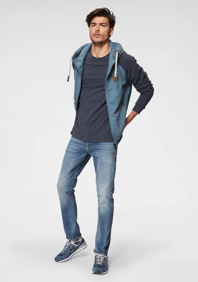 Jack & Jones Slim-fit-Jeans »JJITIM mit Waschung und praktischen Taschen« Abriebeffekte, modisch, slim fit, Denim