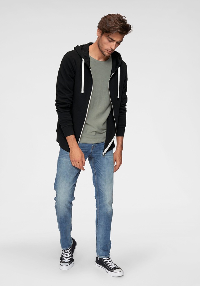 Jack & Jones Slim-fit-Jeans »JJITIM mit Waschung und praktischen Taschen« Abriebeffekte, modisch, slim fit, Denim