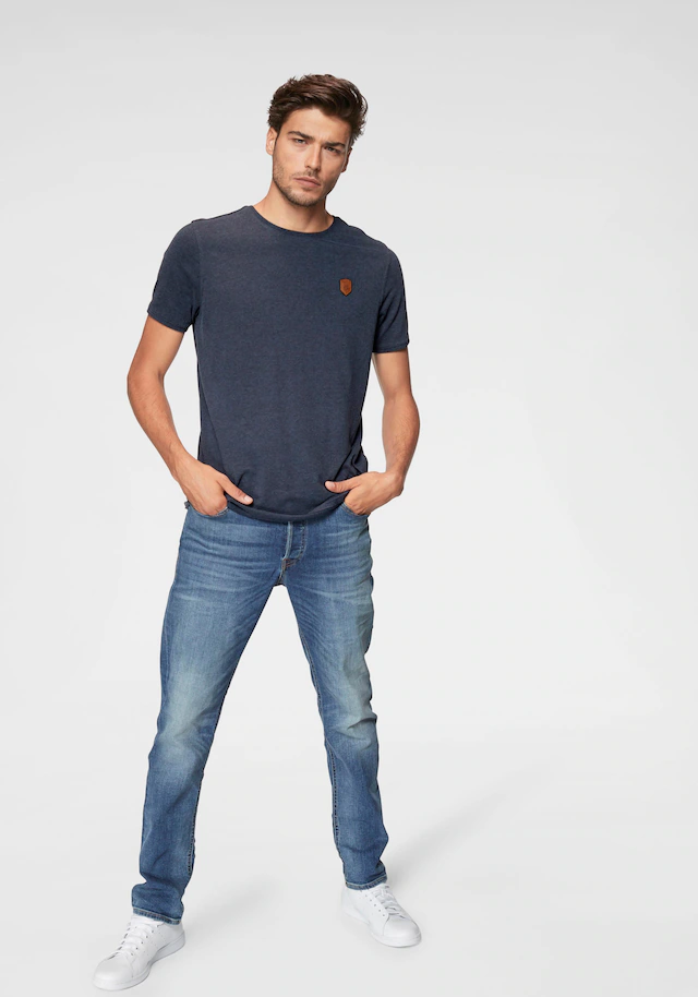 Jack & Jones Slim-fit-Jeans »JJITIM mit Waschung und praktischen Taschen« Abriebeffekte, modisch, slim fit, Denim
