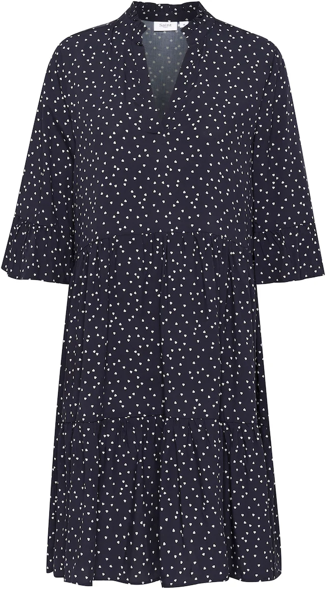 Saint Tropez Blusenkleid »EdaSZ Dress« Sommerkleid, Tunikakleid mit Volant und 3/4 Ärmel