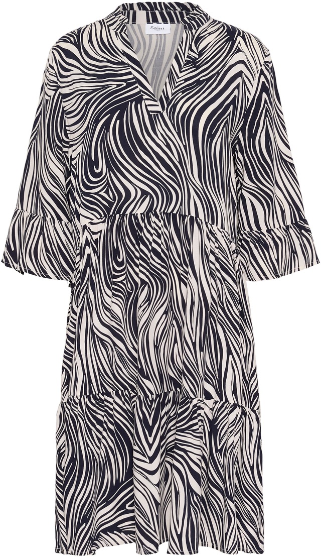 Saint Tropez Blusenkleid »EdaSZ Dress« Sommerkleid, Tunikakleid mit Volant und 3/4 Ärmel