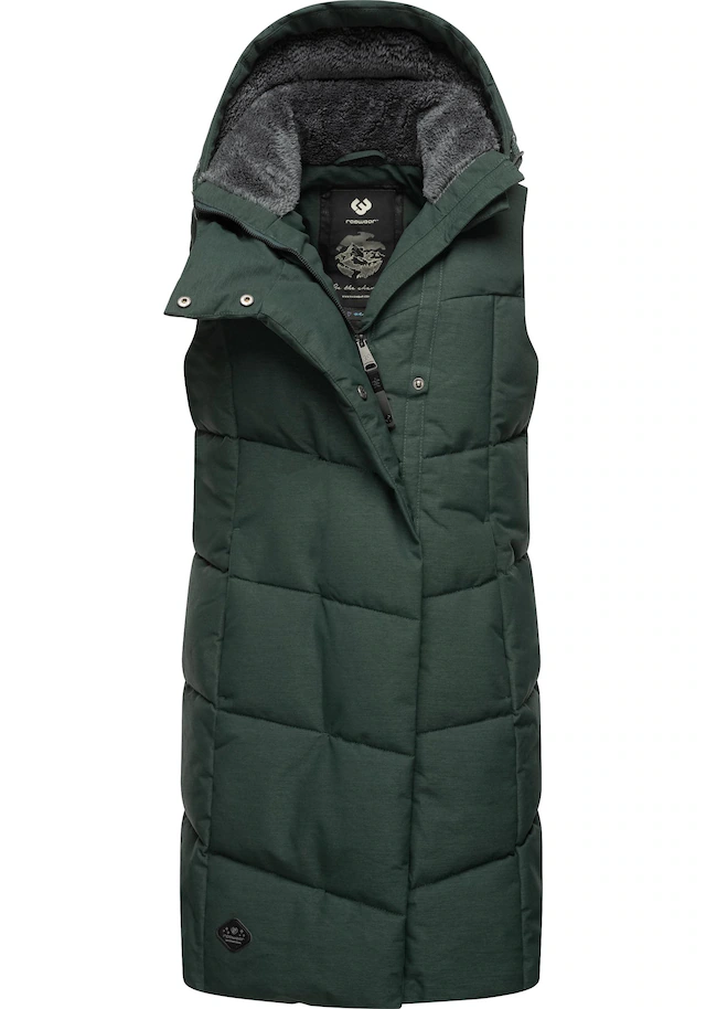 Ragwear Steppweste »Pavla Vest« stylische Winterweste mit Teddyfutter und Kapuze