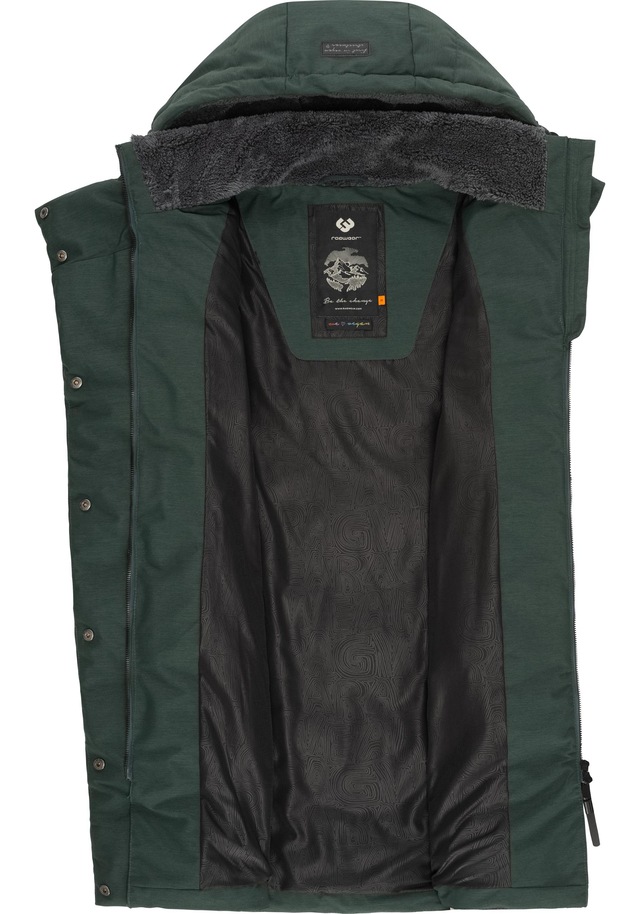Ragwear Steppweste »Pavla Vest« stylische Winterweste mit Teddyfutter und Kapuze