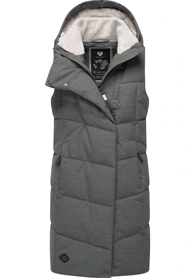 Ragwear Steppweste »Pavla Vest« stylische Winterweste mit Teddyfutter und Kapuze