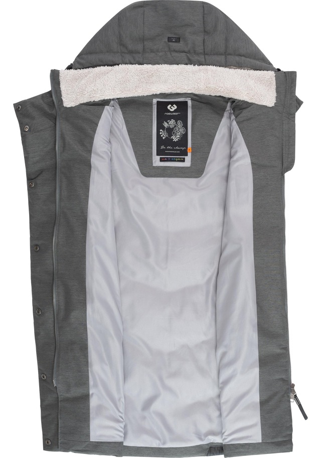 Ragwear Steppweste »Pavla Vest« stylische Winterweste mit Teddyfutter und Kapuze