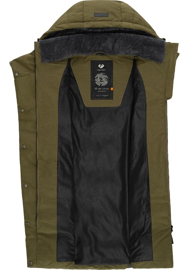Ragwear Steppweste »Pavla Vest« stylische Winterweste mit Teddyfutter und Kapuze
