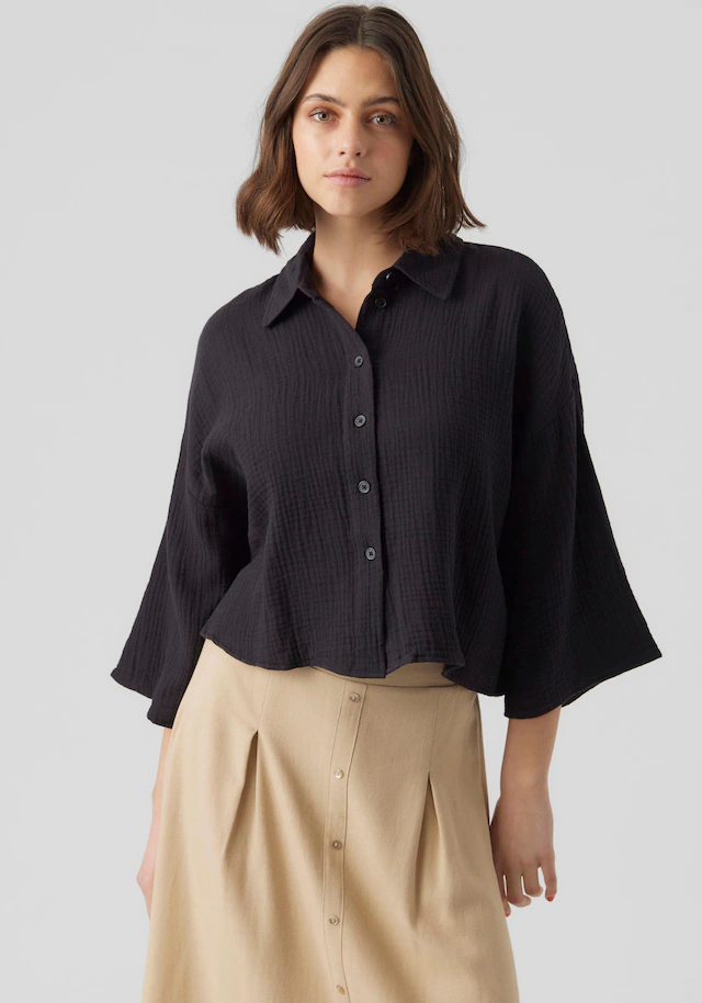 Vero Moda Hemdbluse »VMNATALI CROP SHIRT WVN NOOS« Baumwolle, loose fit