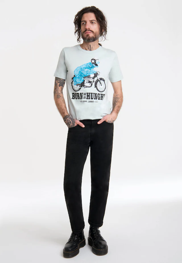 LOGOSHIRT T-Shirt »Sesamstraße - Krümelmonster Motorrad« mit lizenziertem Print