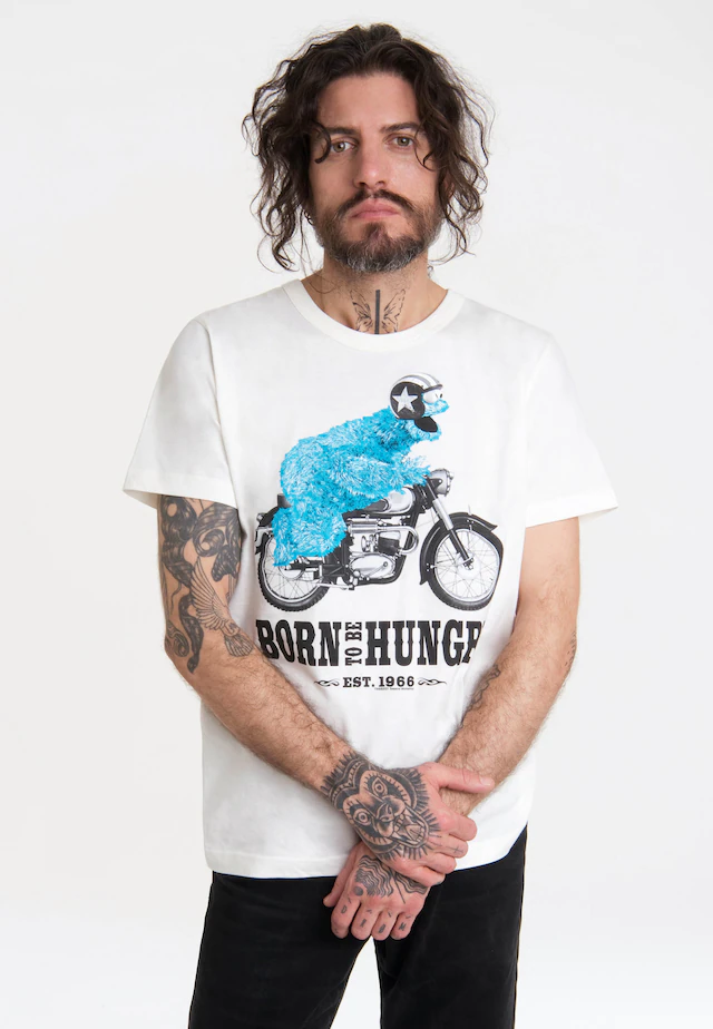 LOGOSHIRT T-Shirt »Sesamstraße - Krümelmonster Motorrad« mit lizenziertem Print