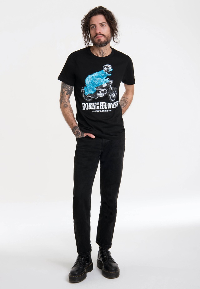 LOGOSHIRT T-Shirt »Sesamstraße - Krümelmonster Motorrad« mit lizenziertem Print