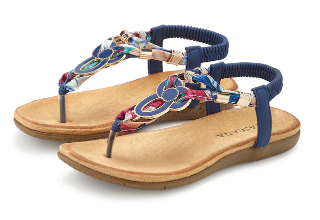 LASCANA Zehentrenner »Sommerschuh, offener Schuh, Sandalette,« Sandale, Pantolette mit Stretcheinsatz