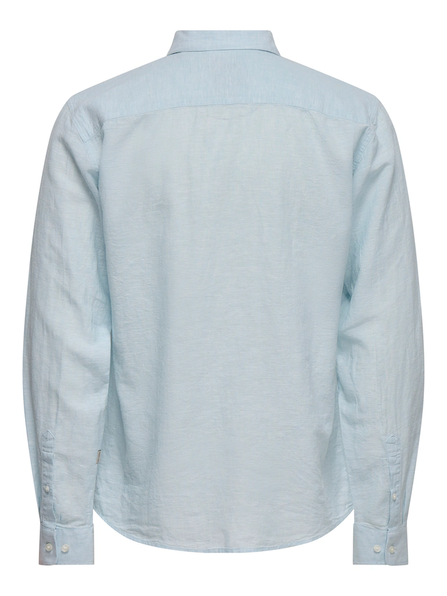ONLY & SONS Langarmhemd »ONSCAIDEN LS SOLID LINEN SHIRT NOOS« Baumwollmischung mit Leinen, slim fit