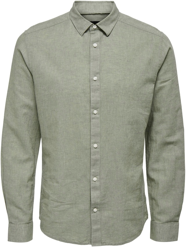 ONLY & SONS Langarmhemd »ONSCAIDEN LS SOLID LINEN SHIRT NOOS« Baumwollmischung mit Leinen, slim fit