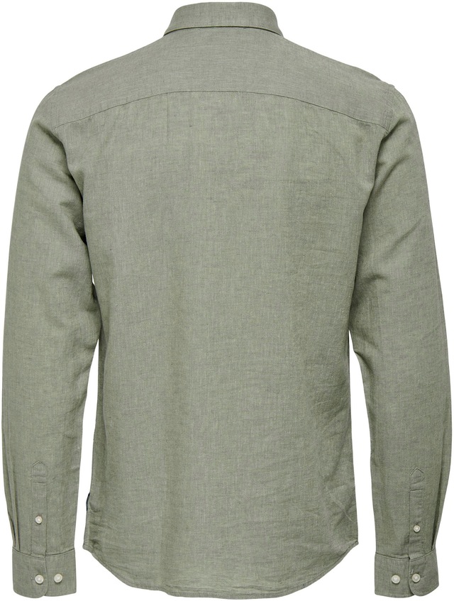 ONLY & SONS Langarmhemd »ONSCAIDEN LS SOLID LINEN SHIRT NOOS« Baumwollmischung mit Leinen, slim fit