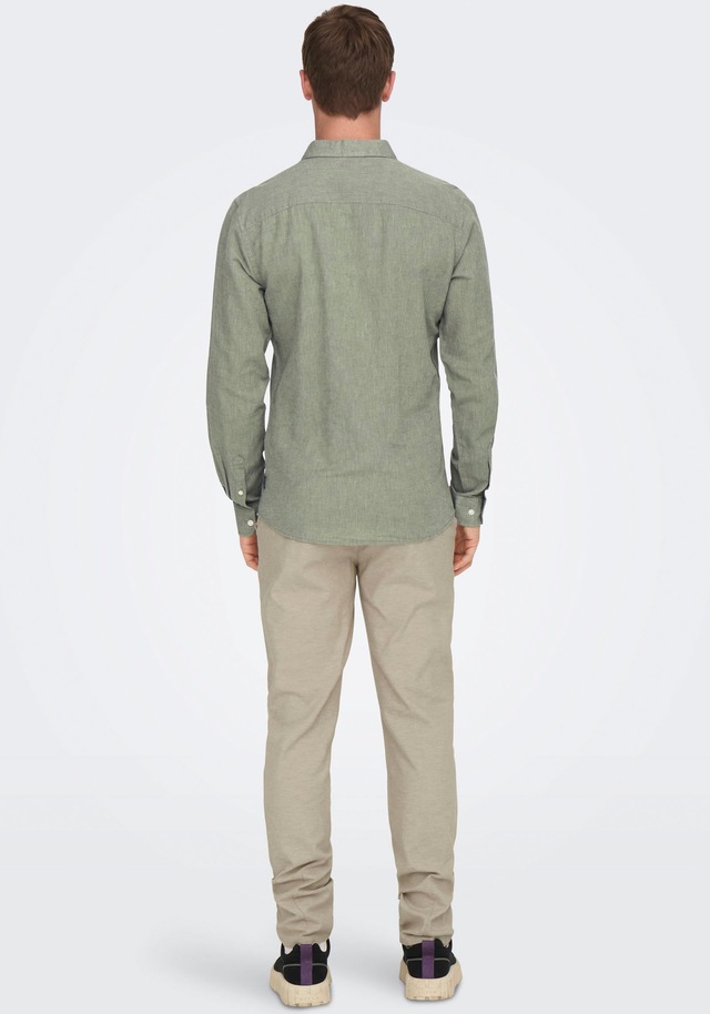 ONLY & SONS Langarmhemd »ONSCAIDEN LS SOLID LINEN SHIRT NOOS« Baumwollmischung mit Leinen, slim fit